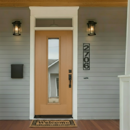 Modern Vertical Metal Address Sign | Custom House Numbers