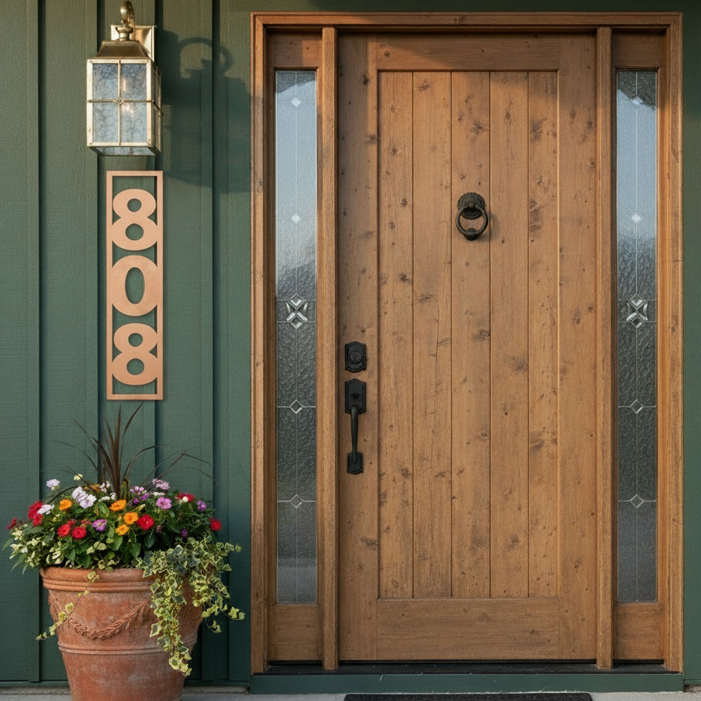 Modern Vertical Metal Address Sign | Custom House Numbers