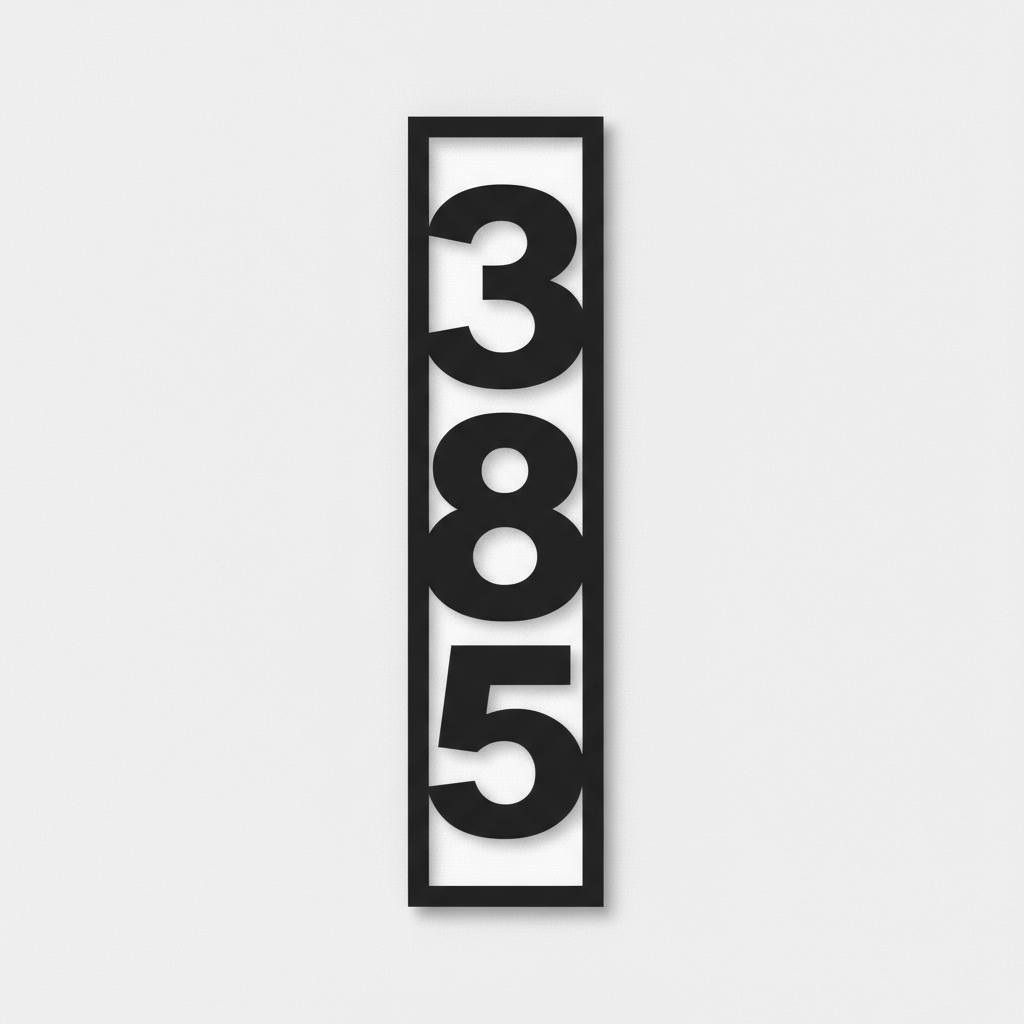 Modern Vertical Metal Address Sign | Custom House Numbers