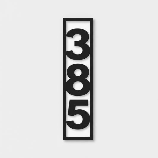 Modern Vertical Metal Address Sign | Custom House Numbers